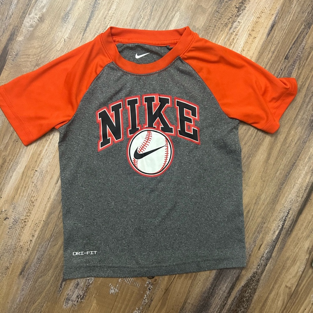 Nike Red and Gray Baseball Tee